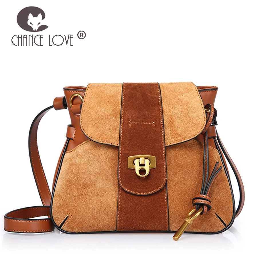 

Chance Love 2018 new Genuine leather handbags shoulder messenger bag lock buckle scrub bag saddle bag multi use ladies bag