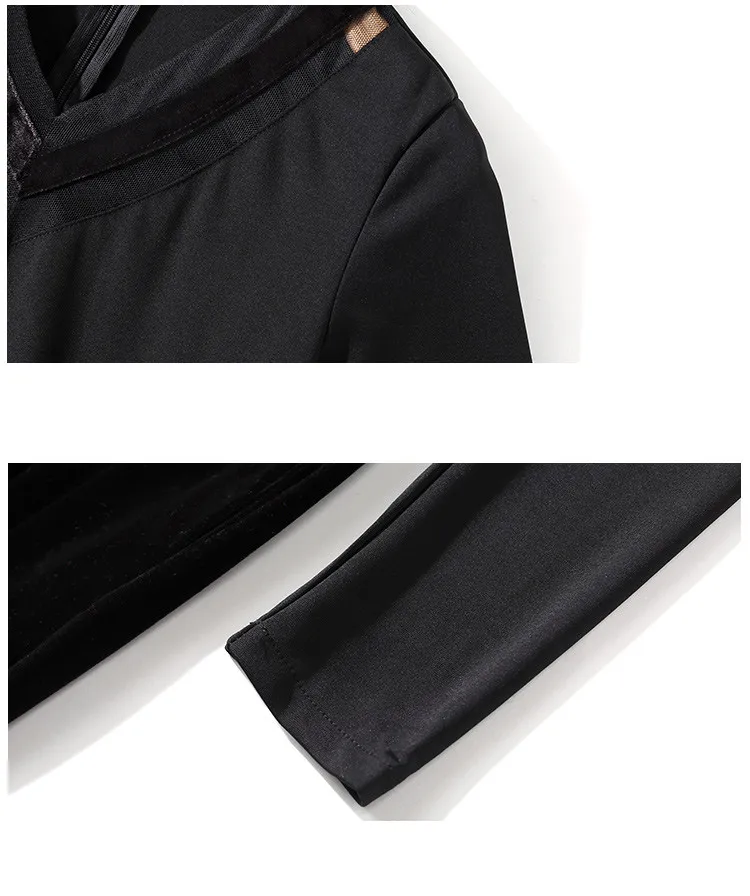 Tang 2019 New Autumn Winter Dress Women Plus Size Velvet mesh Stitching Long Vintage Elegant Robe Elbise Office Casual Dress vestidos (7)