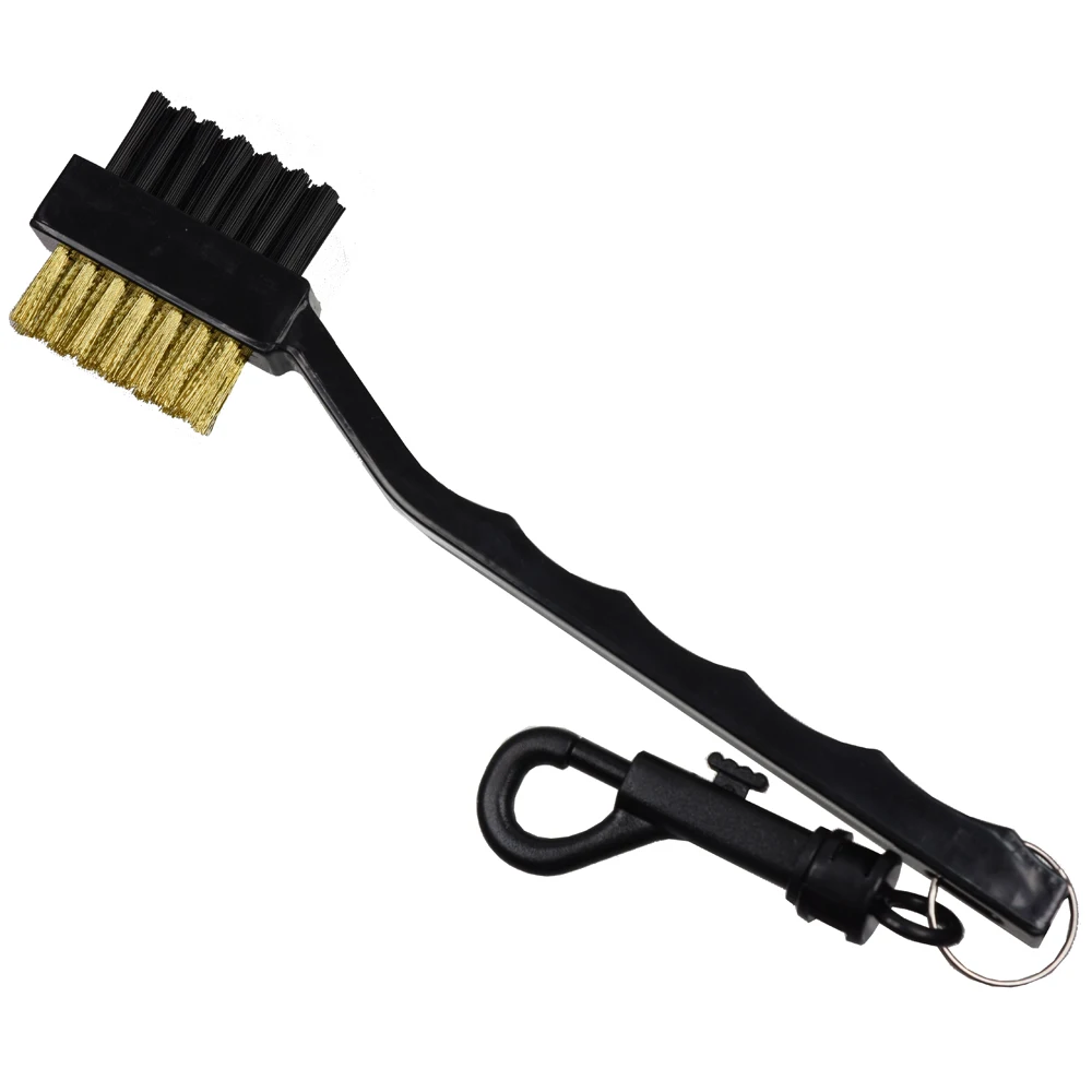 

1PC Mini Double Side Golf Brass + Nylon Golf Club Head Groove Cleaner Brush Cleaning Tool Kit with Hanger Golf Accessories