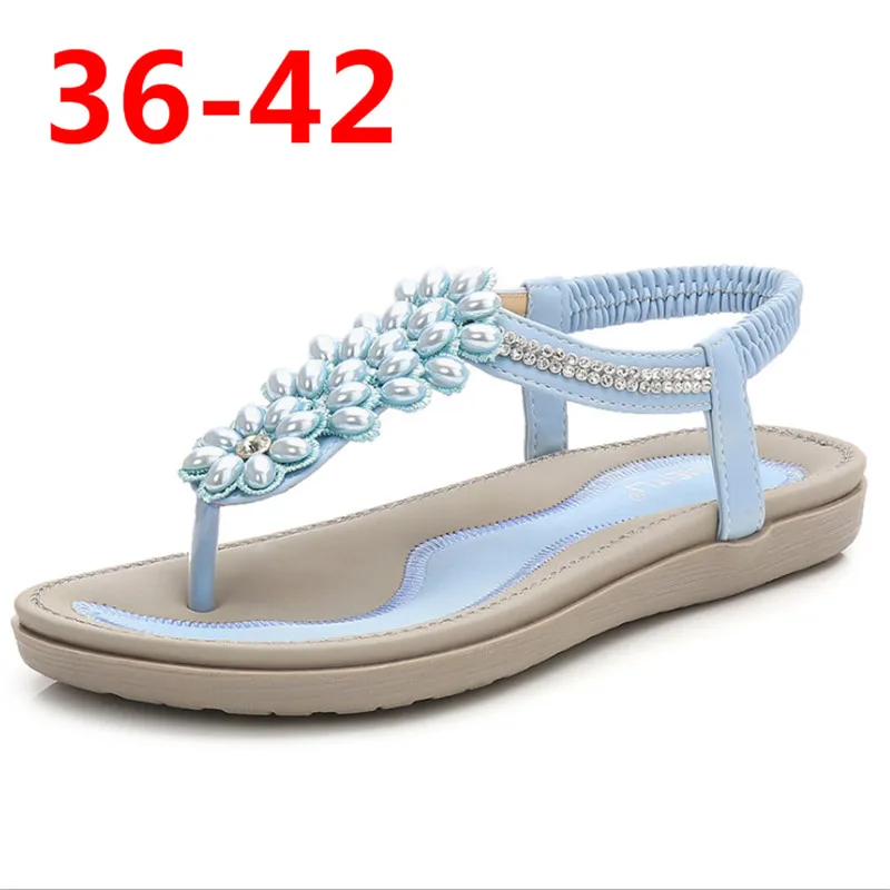 

Outdoor soft bottom beach 2019 summer new flat female sandals bohemian comfortable large size shoes