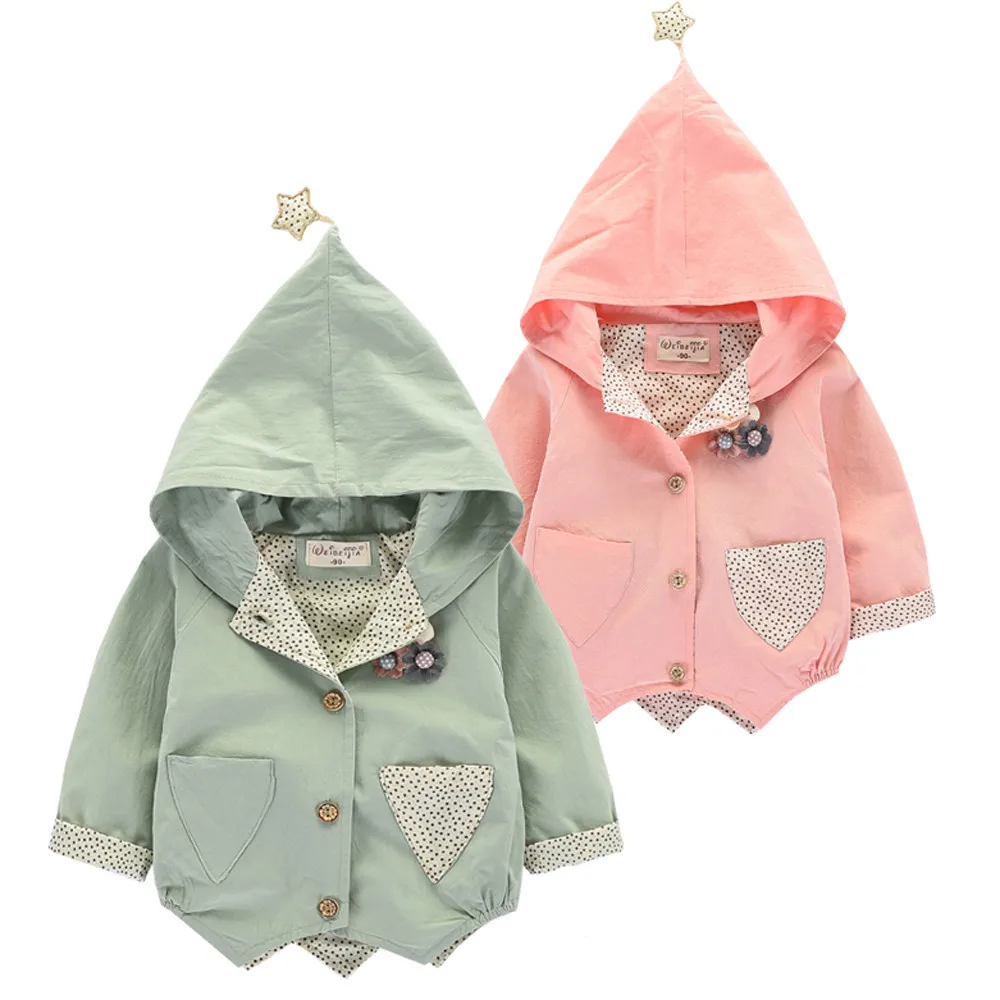 Fashion Kids Baby Girls Autumn winter jackets girls Toddler Warm Hooded