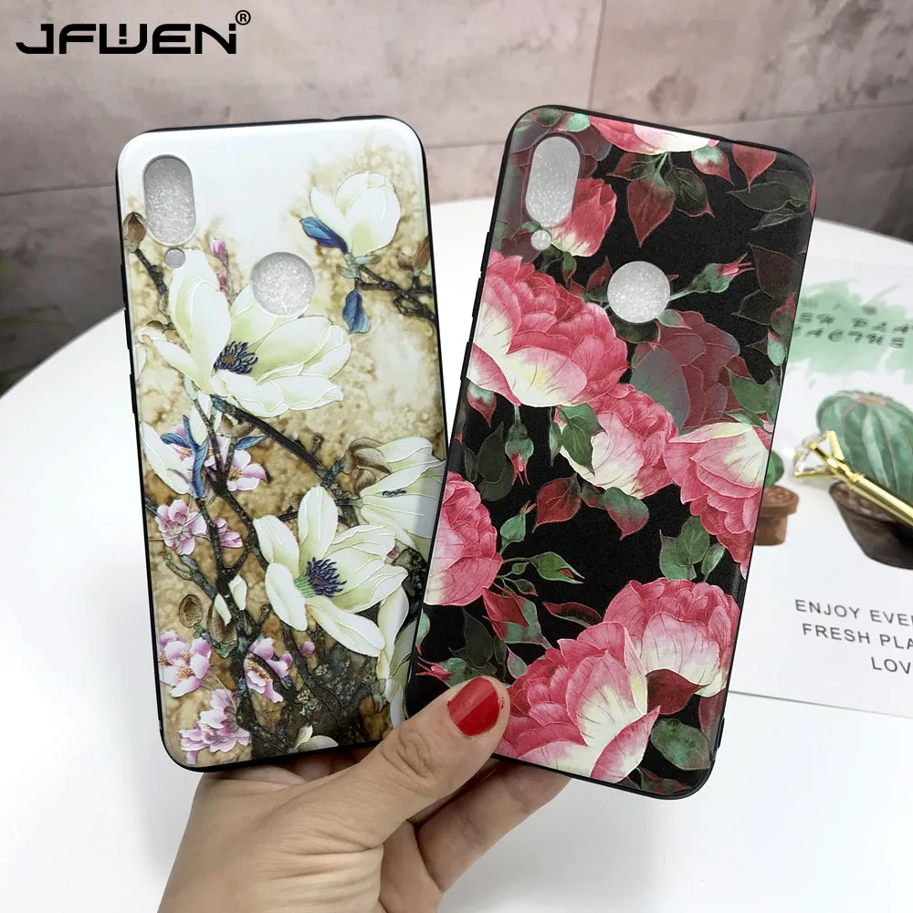 

3D Silicone Relief Flower Phone Cases For Xiaomi Redmi Note 7 Case Soft TPU Back Cover For Xiaomi Redmi Note 7 Pro Case Cover