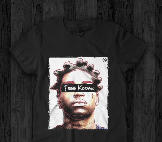 

New Free Kodak Black T-Shirt Vintage Rap Hip Hop Notorious Big Wiz Khalifa Summer Casual Man T Shirt Good Quality Top Tee