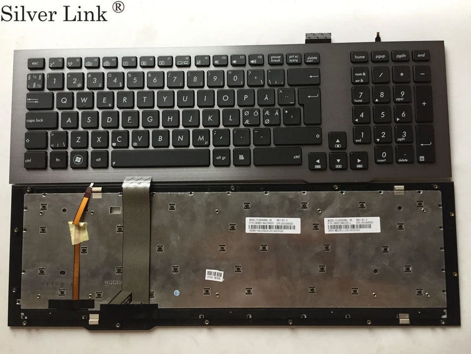 

ND Nordic Backlit Keyboard For Asus G75 G75VW G75VX G75VM With Frame Laptop Keyboard ND Layout