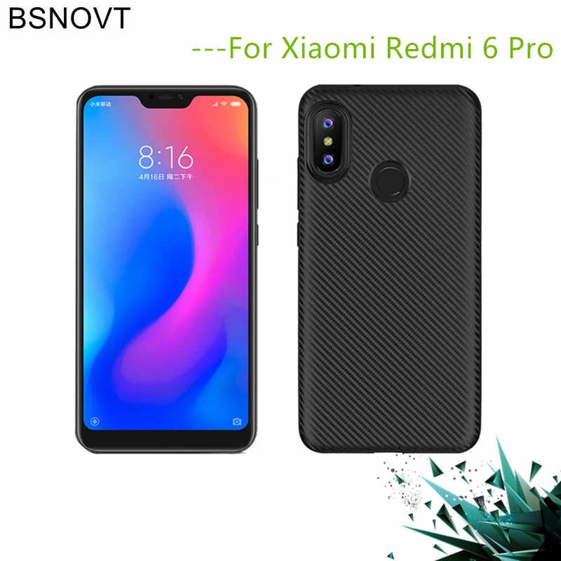 cheap BSNOVT Xiaomi Mi A2 Lite Cases Full Protection Carbon Fiber Soft TPU Case For Xiaomi Redmi 6 Pro Fundas Xiaomi Mi A2 Lite Covers