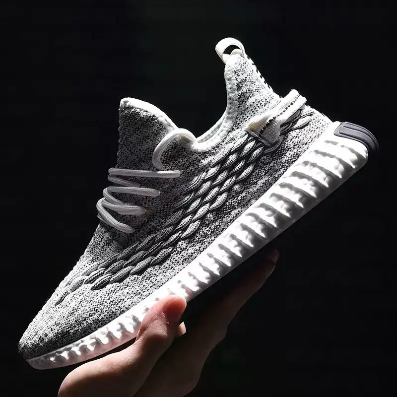 

Youbroer Men Sneakers Coconut Dragon Scale Fly Weave Breathable Shoes Casual Sports Shoes Net Shoe