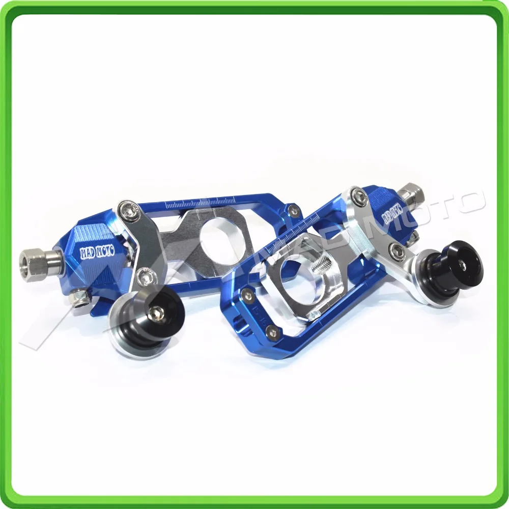 Motorcycle Chain Tensioner Adjuster with bobbin fit for APRILIA RSV4 2009 2010 2011 2012 2013 2014 Blue & Silver (7)