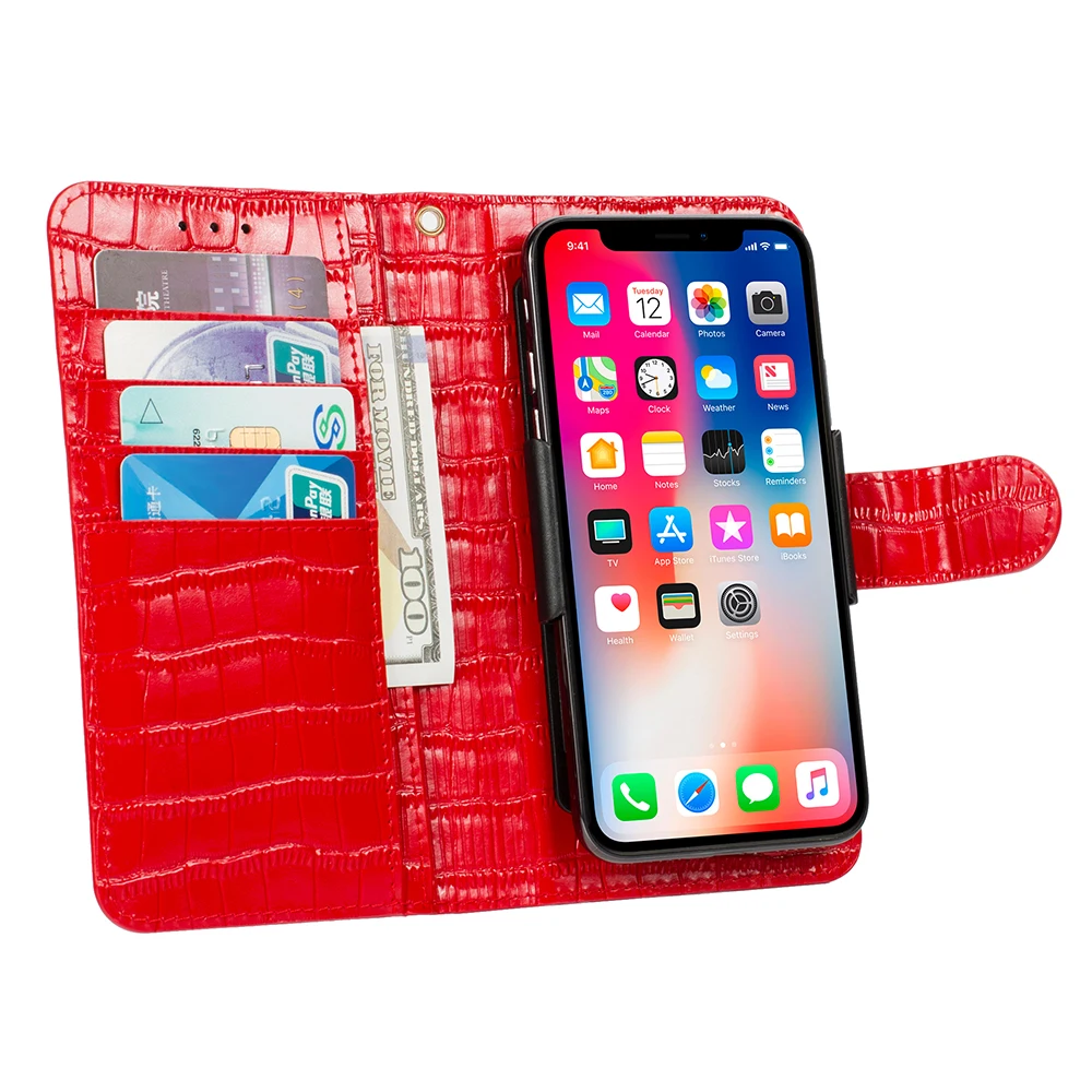 

Luxury Crocodile Genuine Leather Flip Wallet Case For Samsung Galaxy S8 S9 Plus Note 8 9 A5 A7 A8 J5 J6 J7 Universal Style Bags