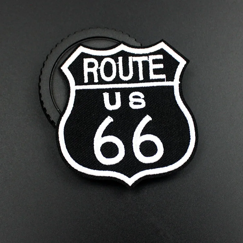 Модный Размер 7,9*7,3 см Route 66 нашивки железные наклейки нашивки на Бейджи для одежды вышитая аппликация для одежды