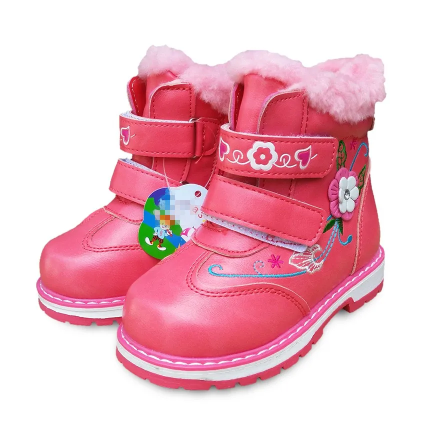 Горячая Распродажа, 1 пара, брендовые Детские теплые зимние ботинки для холодной зимы модные детские ботинки экспортируемые в Европу и Россию брендовые ботинки с хлопковой подкладкой для девочек