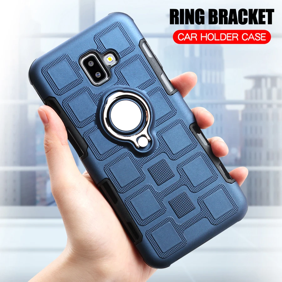 Cover For Samsung Galaxy J4 J6 Plus Prime Silicone Shockproof Phone Case Luxury Armor Ring Stand |