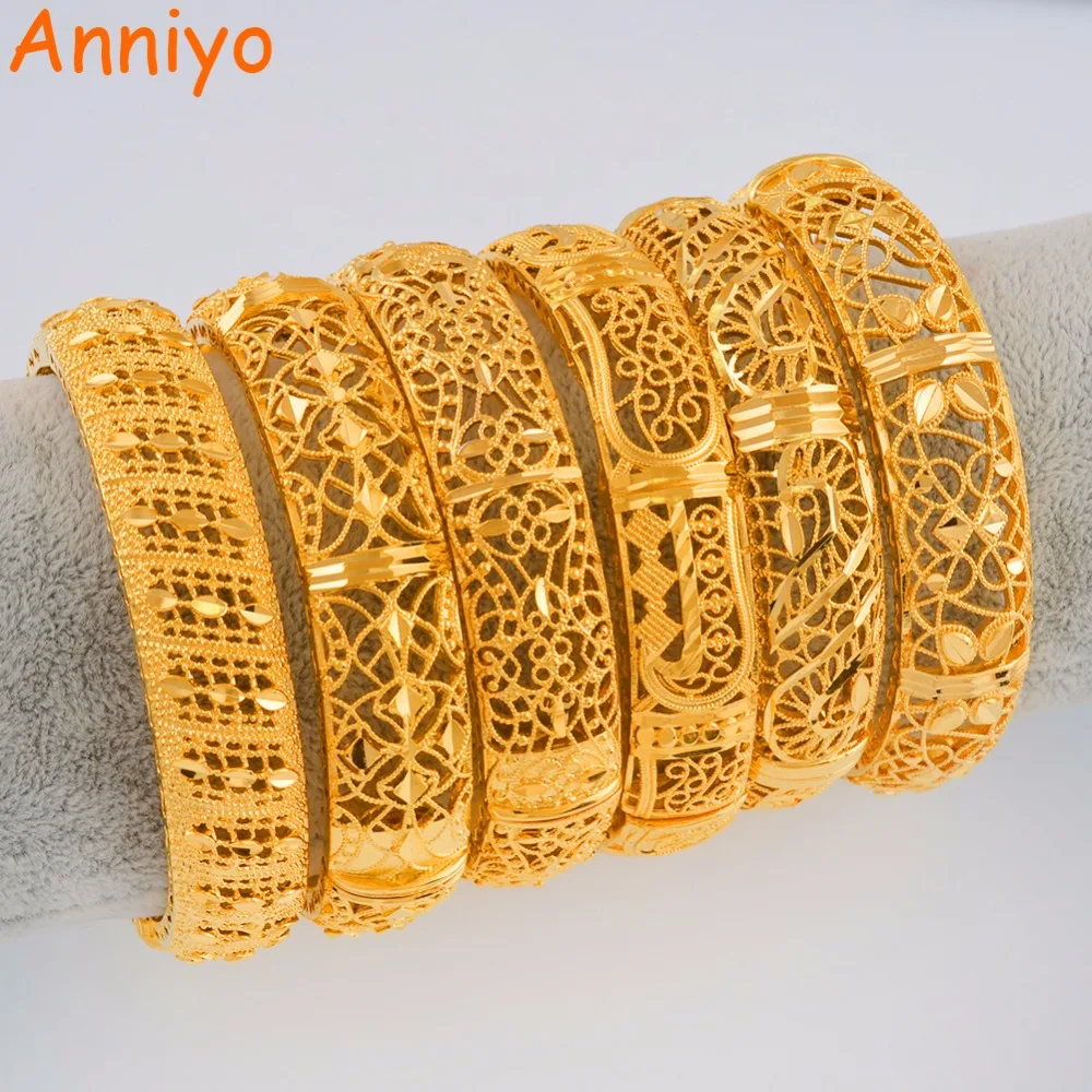 Anniyo 24K Браслеты &quotДубай&quot ювелирные изделия Эфиопии браслеты из нержавеющей
