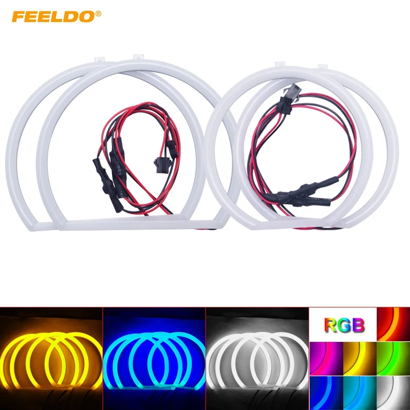 FEELDO 1 комплект Автомобильный ксеноновый хлопковый кольцевой светильник Angel Eyes Halo