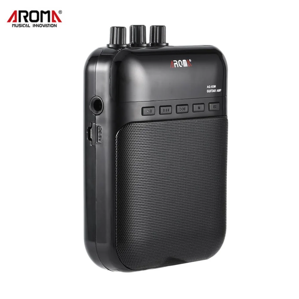 

AROMA AG - 03M Portable Charging 3W Mini Guitar Amplifier 25Hz~20KHz Metal Guitar Amplifier with USB Cable