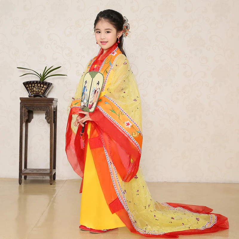 Китайское традиционное детское ханьфу китайское платье платья Феи танцевальный костюм Hanfu одежда династии Тан древний костюм - Цвет: as picture