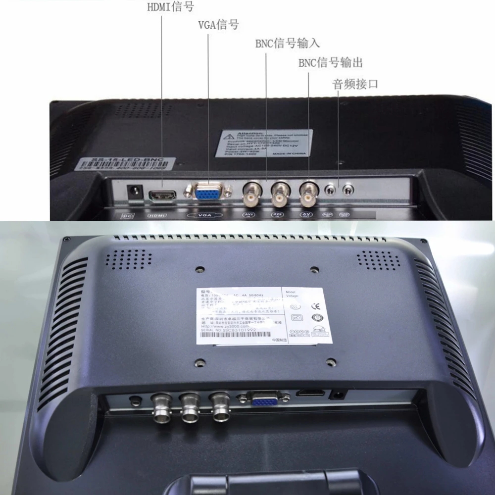 warranty 1 year new stock 12 inch 1024*768 VGA HDMI 3* BNC DC12V input CCTV monitor for CCD/COM COM camera