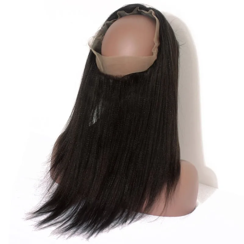 

Light Yaki Straight 360 Lace Frontal Closure Ear To Ear 100% Human Remy Hair 130% Density Pre Plucked With Baby Hair Dolago