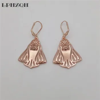 

LPHZQH Wholesale Hollow Alloy American Cocker Spaniel Dog Earings For Women Girl Lovers Unique Christmas Birthday Gift Jewelry