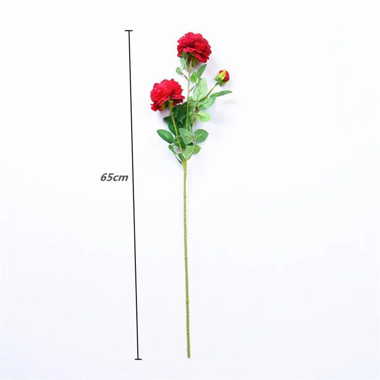 Flone Artificial Western Rose Flower 3 Head Simulation Rose Flower Bouquet Fake Flowers Branch Wedding Home Party Decor Art (42)