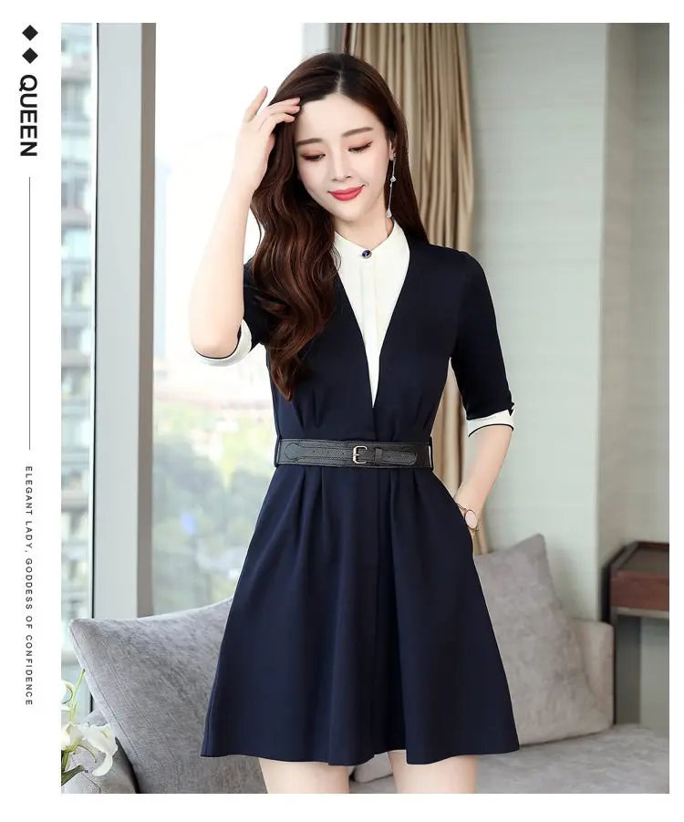 Корейские модели 2019 новая Талия professional wear комбинезоны интервью платье Блузка поддельные цельнокроеное