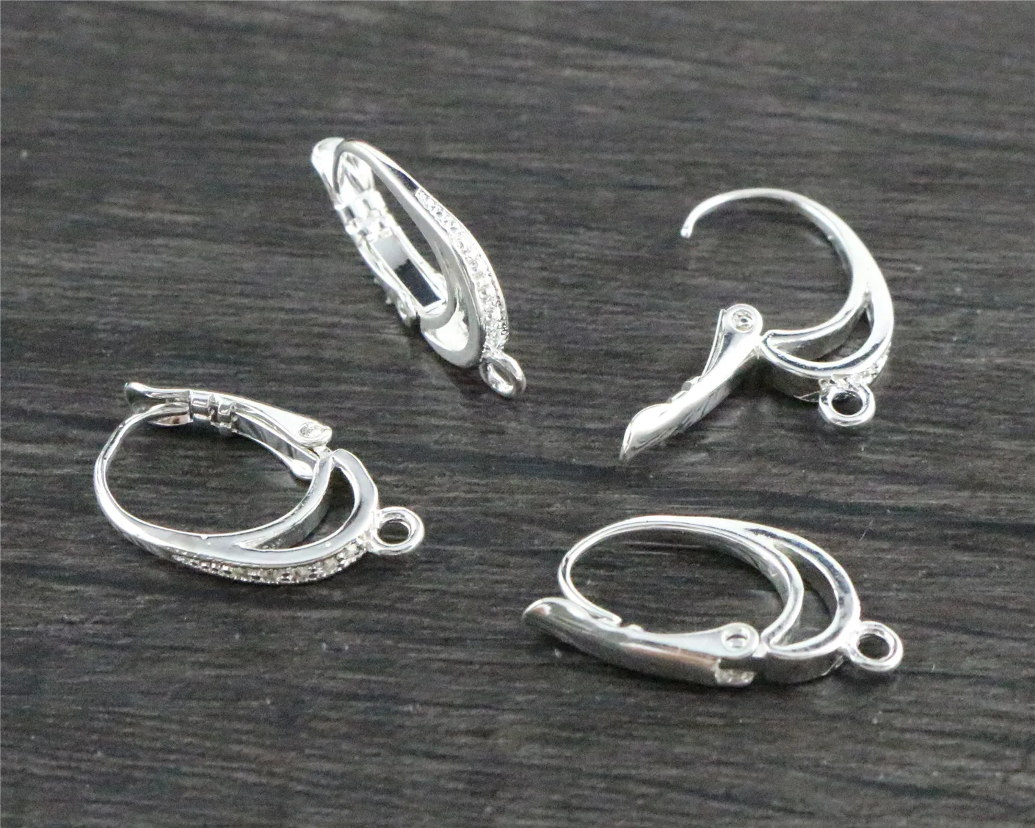 6pcs ( 3pair) 20x11mm Bright Silver Plated Ear Hooks Earring Wires for