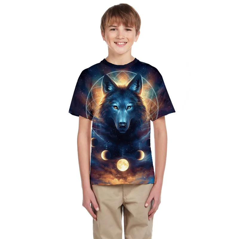 Детские футболки, футболка с 3D принтом для мальчиков и девочек, летние футболки с короткими рукавами для мальчиков 8, 9, 10, 12, 14 лет