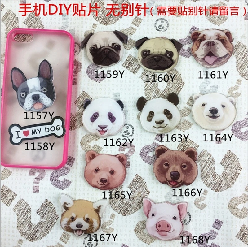 

Kawaii Dog Bear panda Flatback Resin Cabochon Craft For diy mobile phone case headband supplies Decoration Scrapbooking