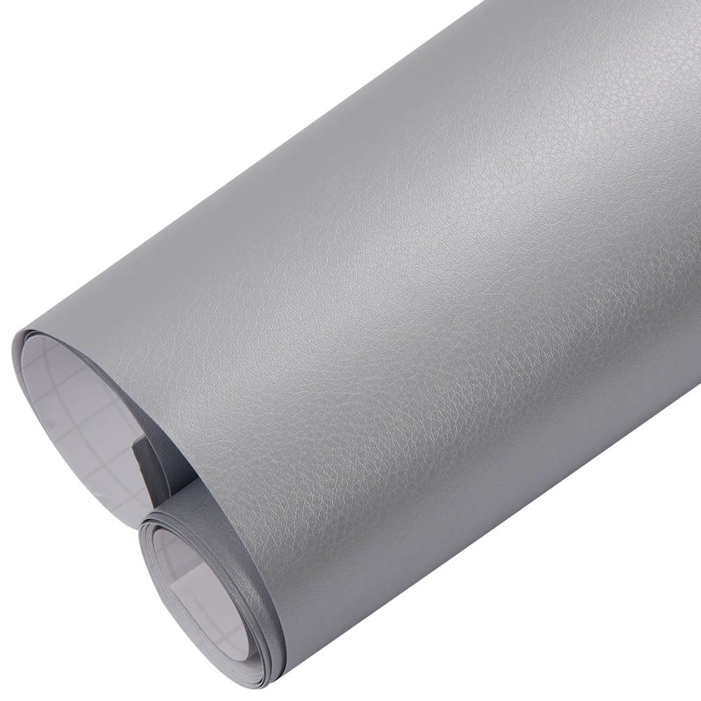 

1.52x0.5m Silver Leather Pattern PVC Adhesive Vinyl Film For Auto Car Body Internal Decoration Vinyl Wrap Car leather Film