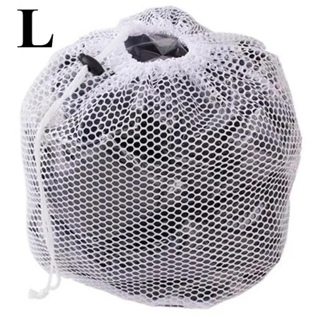 S-XL Large Drawstring Bra Underwear Laundry Bags Household Cleaning washing machine mesh holder bags white color drop ship - Цвет: L