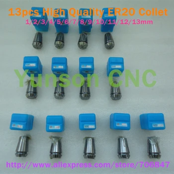 

13pcs DIN6499B Standard ER20 Chuck Collet for Spindle of the engraver/mill Machine from 1mm to 13mm