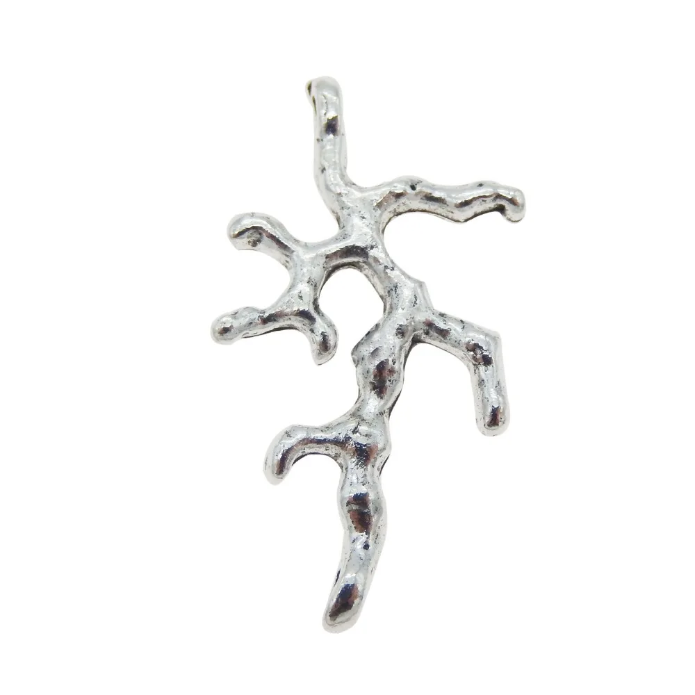 

20PCS 26*14mm Antique Silver Small Tree Branch Shape Charm Connector For Necklace Pendant Jewelry Making Accessory