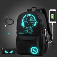 Senkey СТИЛЬ студенческий школьный рюкзак аниме светящийся USB зарядка ноутбук рюкзак для подростка Противоугонная школьная сумка для мальчиков