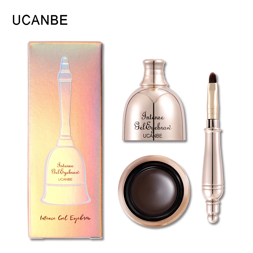 UCANBE Eyebrow Eyeliner Makeup Intense Gel Eyebrow Waterproof 24H Longlasting Eyeliner Black Natural Brown Tattoo Christmas Bell