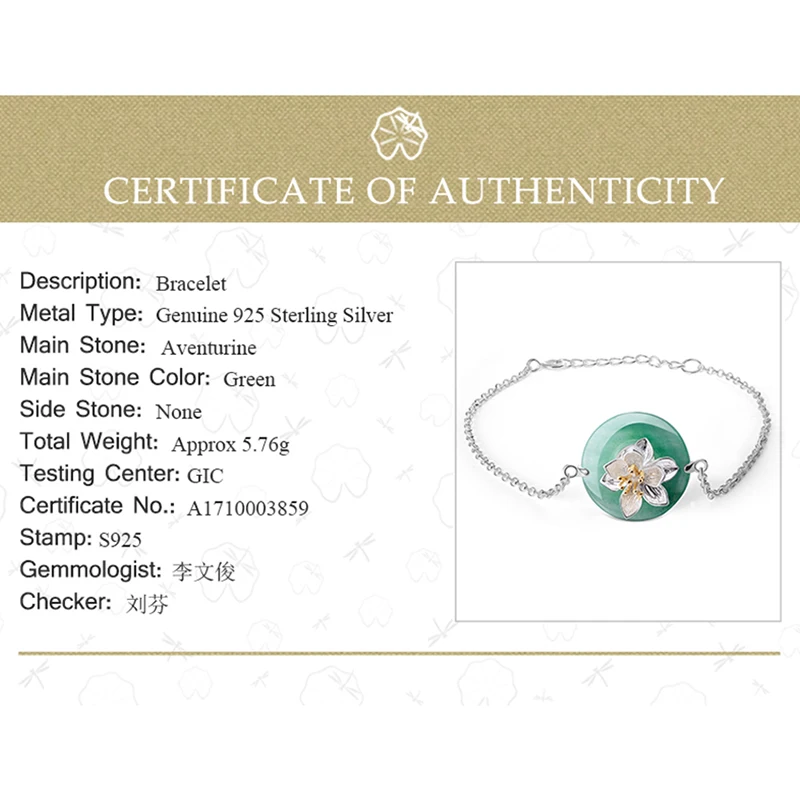 Lotus Fun Real 925 Sterling Silver Natural Stones Creative Handmade Fine Jewelry Lotus Whispers Bracelet for Women Brincos