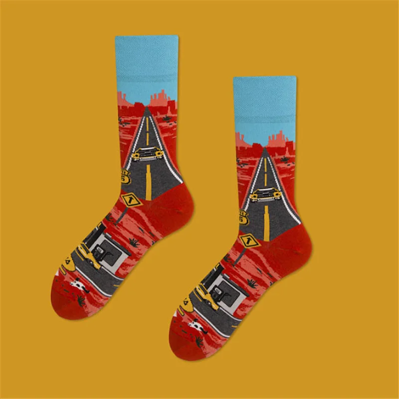 Moda Socmark Новое поступление Для мужчин счастливые носки со смешными героями из мультфильмов носки для Для женщин Для мужчин модный бренд Повседневное хлопок пара гольфы - Цвет: 52057