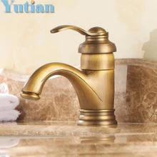 Venta caliente Del Envío Libre 6 “de Latón Antiguo Cuenca Grifos Grúa Fregadero Cuenca de Agua Del Golpecito de Mezclador torneira YT-5065
