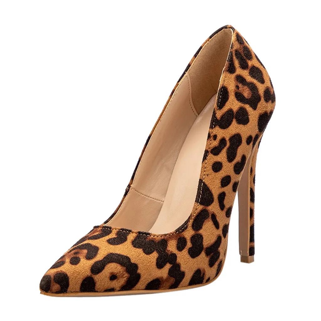 SAGACE Women Ladies Leopard Pointed Toe Slingbacks Causal Single Sexy Solid High Quality Outsid Simple High Heel Pumps Shoes