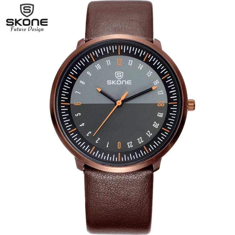 

Skone Top Brand Luxury Men Watches Waterproof Ultra Thin Dial Clock Male Leather Strap Casual Quartz Watch Men Wrist Sport Watch