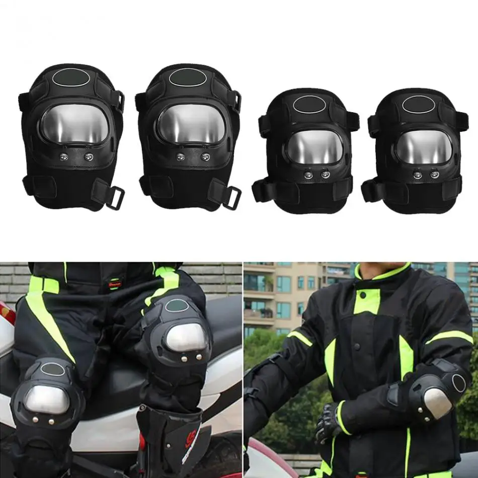 4 pcs Motorcycle Cycling Elbow and Knee Pads Protector Guard Armors Set