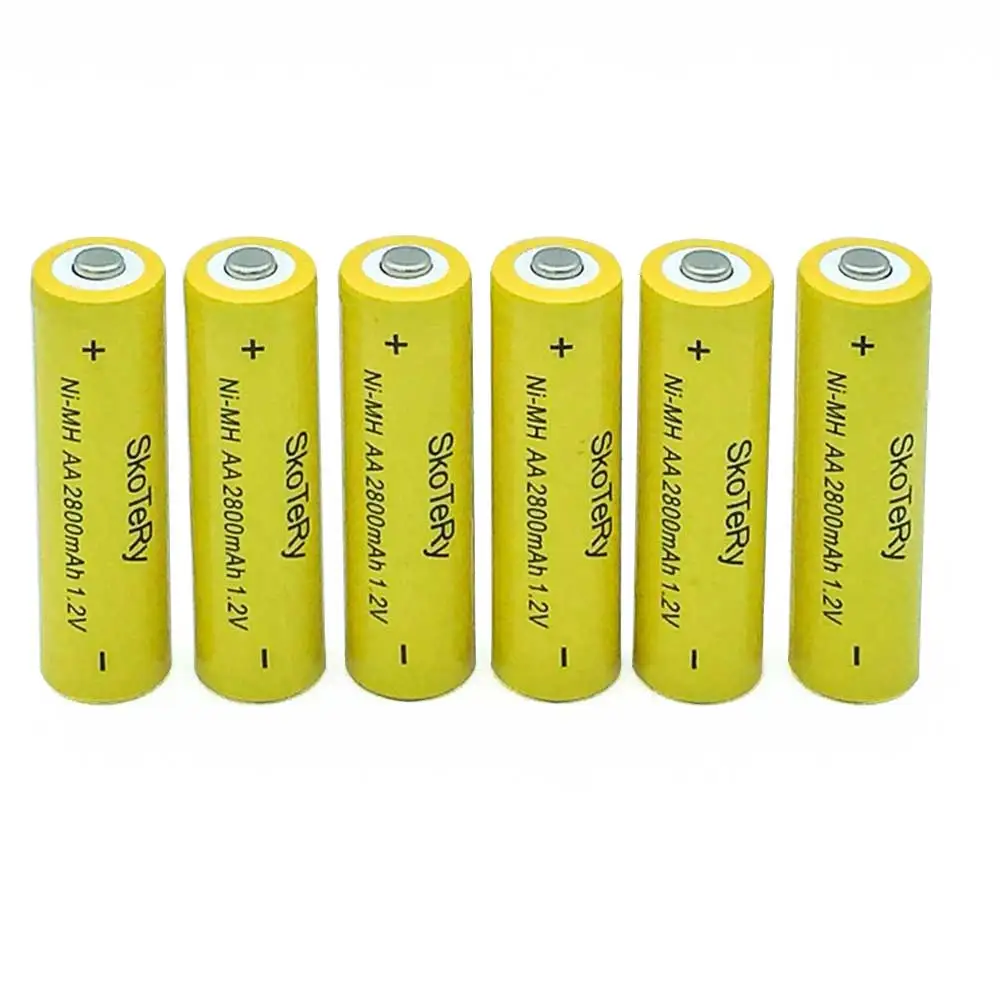 

8X AA battery New Original NiMH Rechargeable Battery 2800mAh 1.2V yellow Free shipping