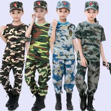 Детские военно-тактический страйкбол комплекты униформы для подростков летний лагерь Камуфляж Армейская одежда тренировка на открытом воздухе кемпинг спортивные наборы