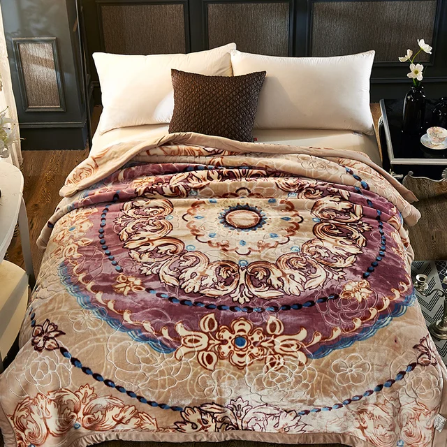 4Kg Double Layer Super Soft Cloudy Blanket European Floral Winter