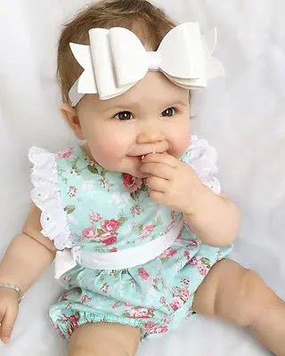 Милая Одежда для новорожденных и маленьких девочек; кружевной Цветочный хлопковый зеленый комбинезон без рукавов; боди; одежда для детей от 0 до 24 месяцев