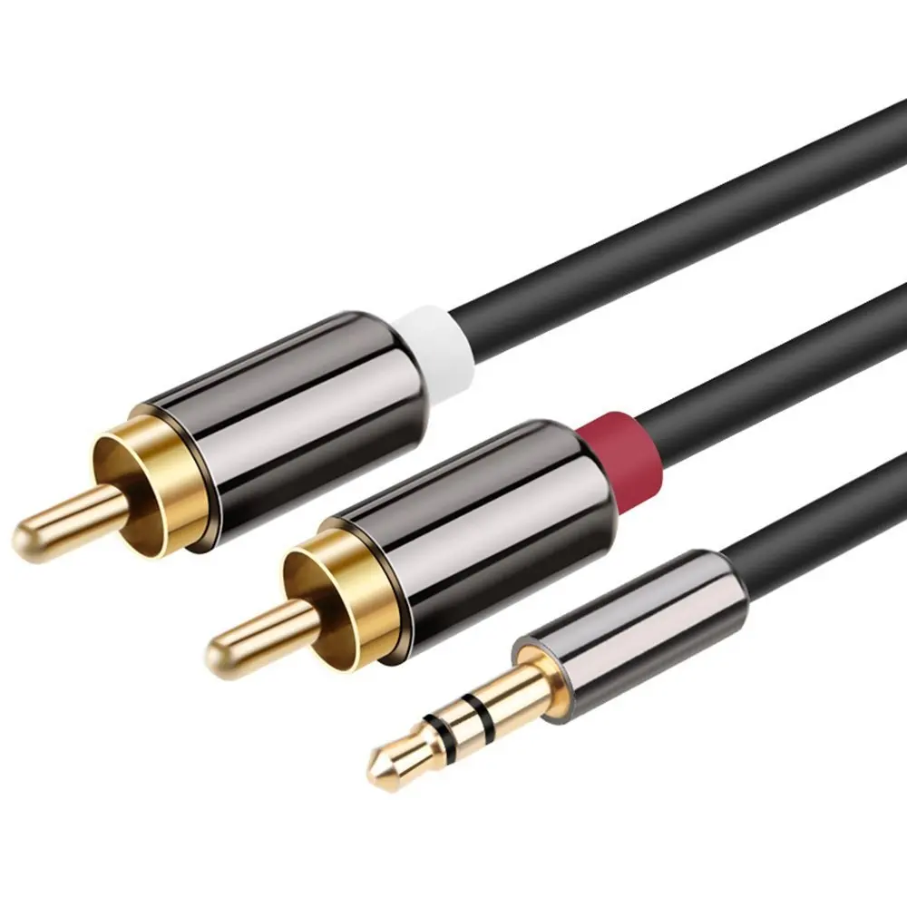 

rca jack cable 2 rca male to 3.5 male CCTV Security System DVR audio cable 2m 3m 5m aux cable for Edifer Home Theater