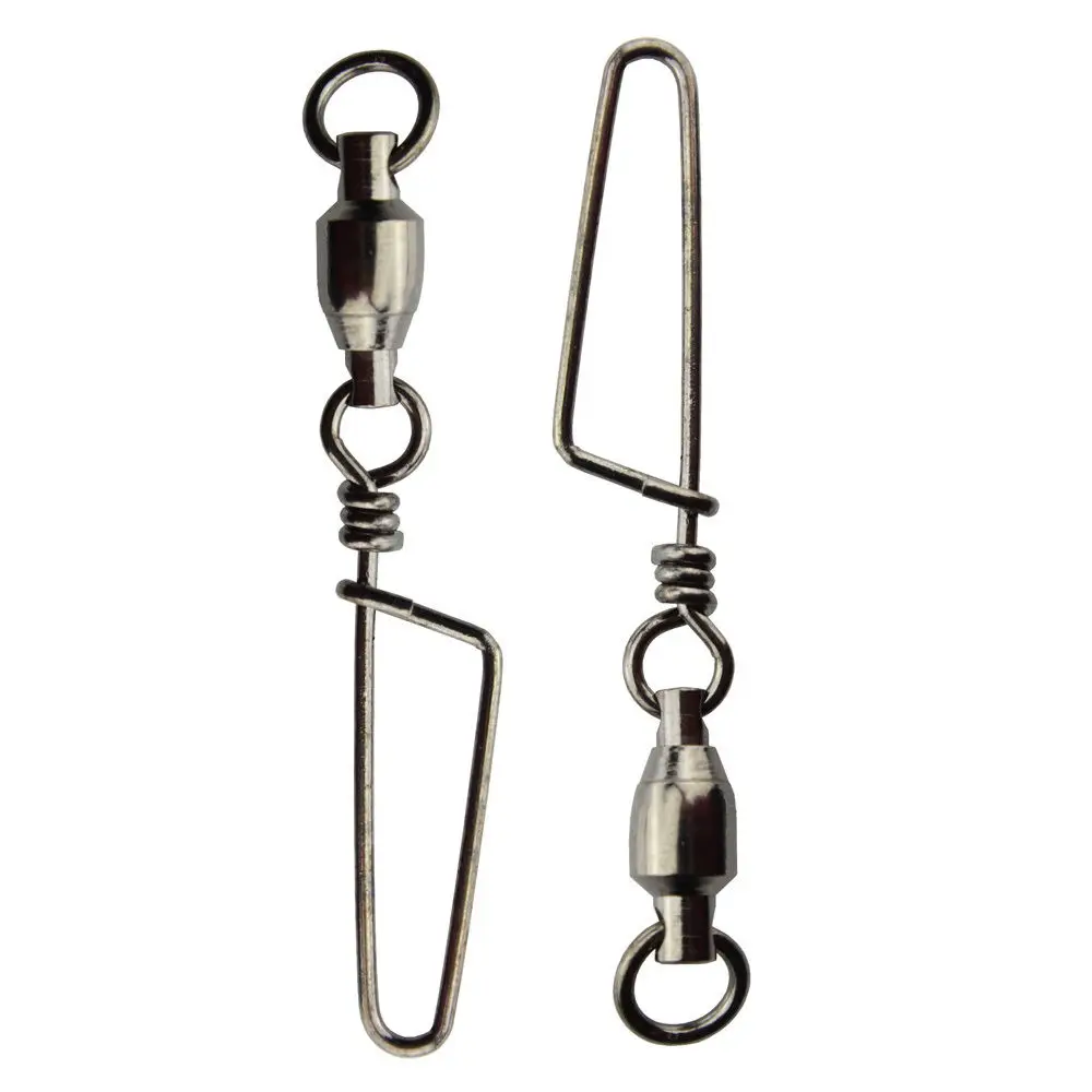 

20 pcs 3# 60lb texst black nickle Ball-Bearing Swivels with Coastlock Snaps