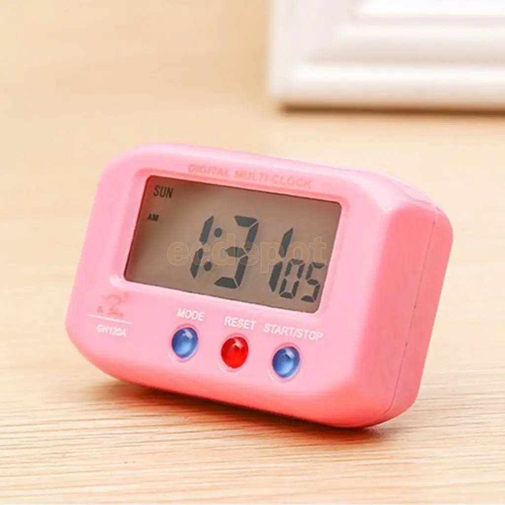 Mini Digital Car Auto Vehical Interior Dashboard Clock Battery Powered Travel Size Clock