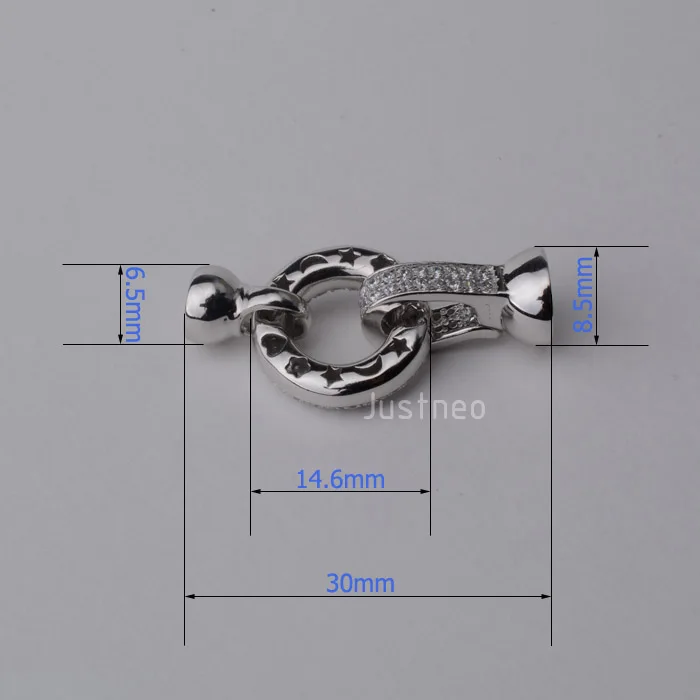 Sterling Silver Necklace Clasp Hinged Buckle (6)