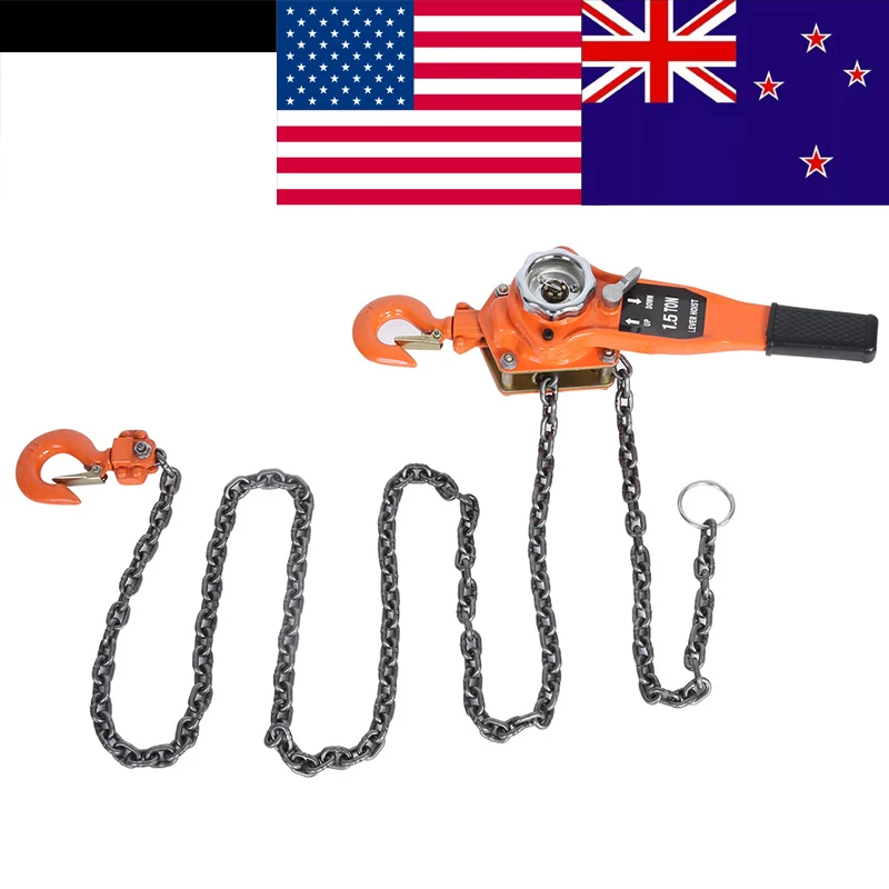

1Set Lifting Hoist Alloy Steel 1.5Ton 10ft Lever Chain Hoist Ratchet Puller Lifting Equipment Auto Accessories