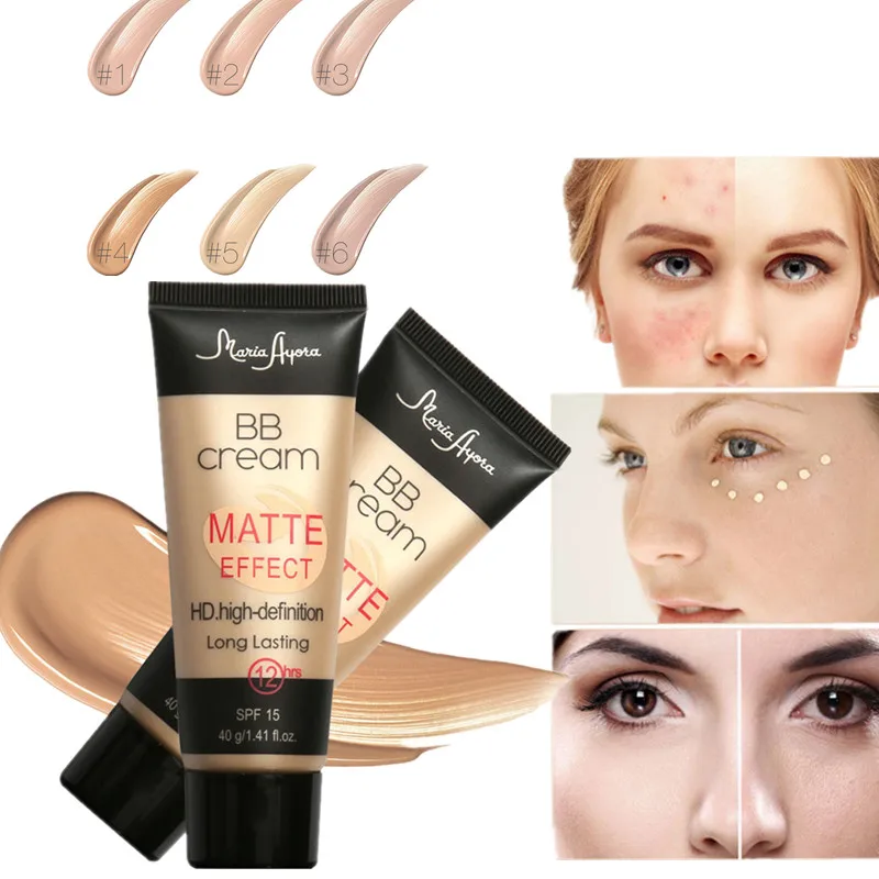 

Makeup Base Liquid Sun Block Matte Foundation BB Cream Long Lasting Face Concealer Whitening Moisturizer Oil-control Maquiagem