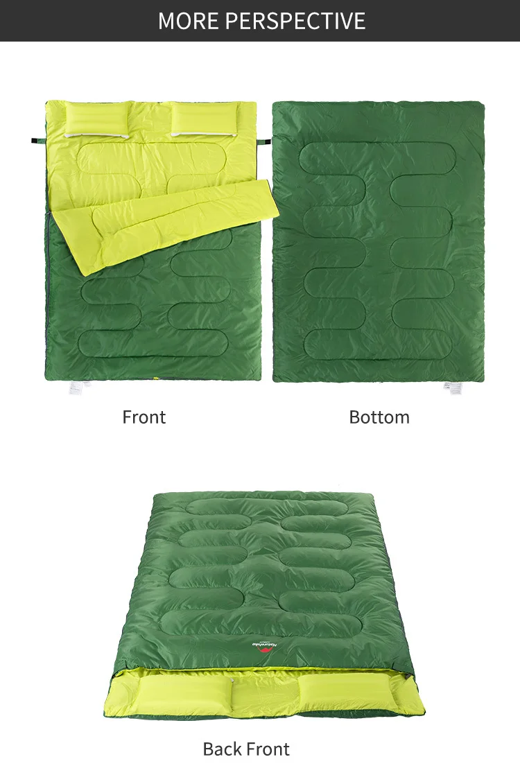 Зимний спальный мешок Naturehike для 2 человек+ Подарок, две надувные подушки, ультра-светильник, хлопковый спальный мешок